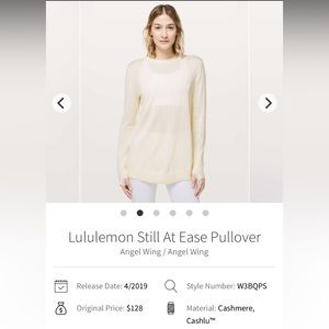 Lululemon Still At Ease Pullover in Angel Wing Size 4